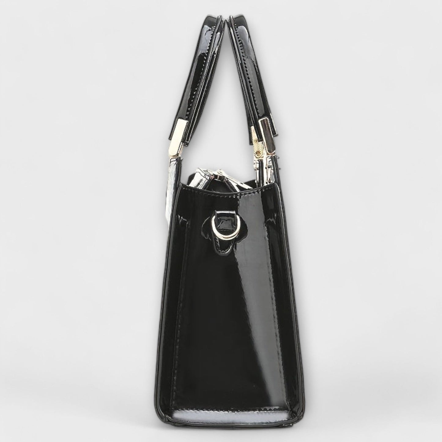 Borsa a Mano Lucida con Motivo Coccodrillo