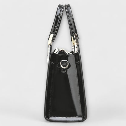 Borsa a Mano Lucida con Motivo Coccodrillo