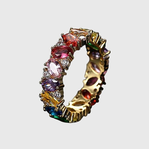Anello vintage con zirconia colorata