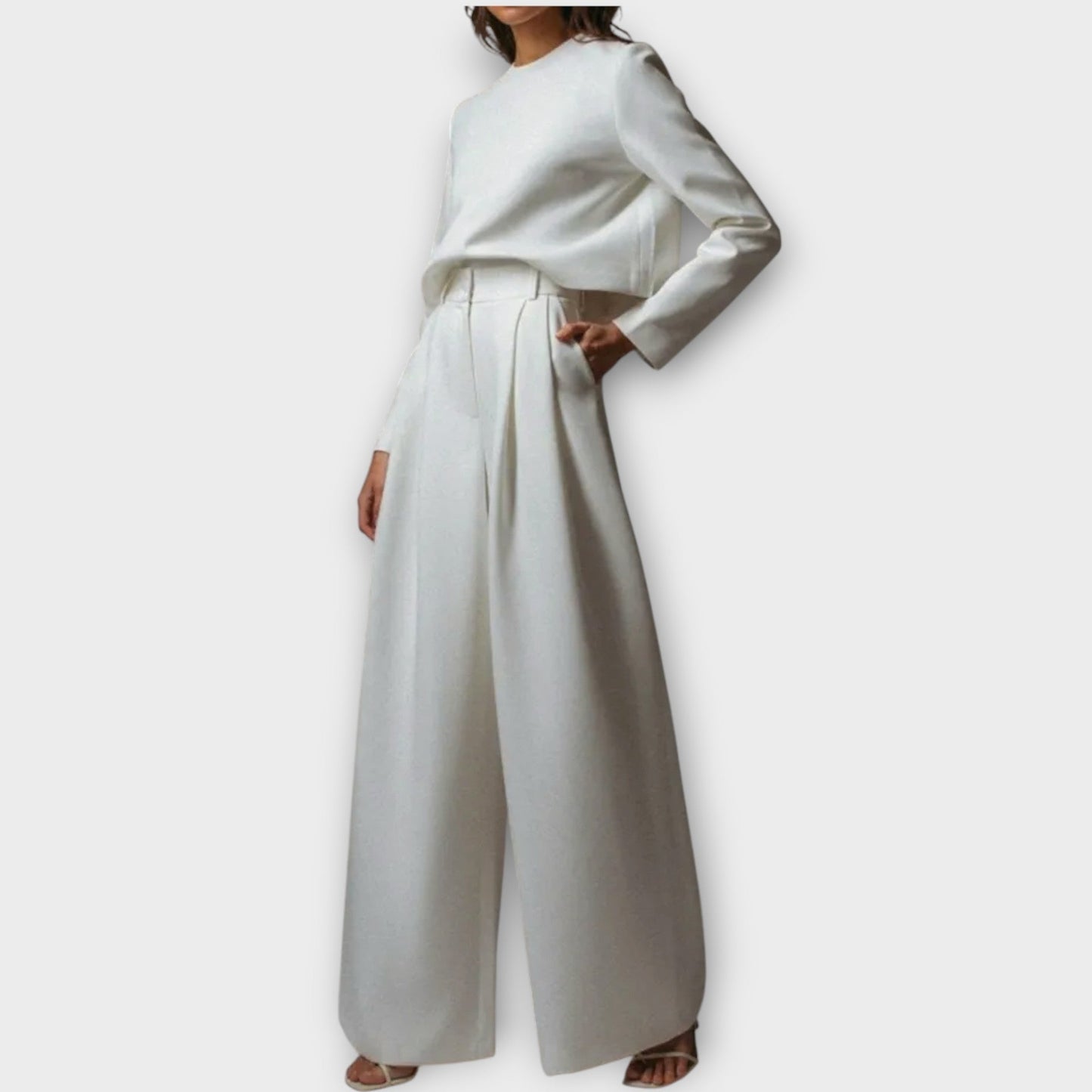 Set Elegante di Due pezzi con Pantaloni Amplios