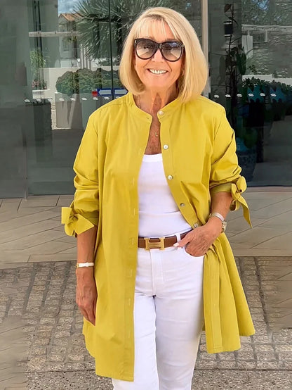 Elliora - Shacket in cotone con schiena arricciata