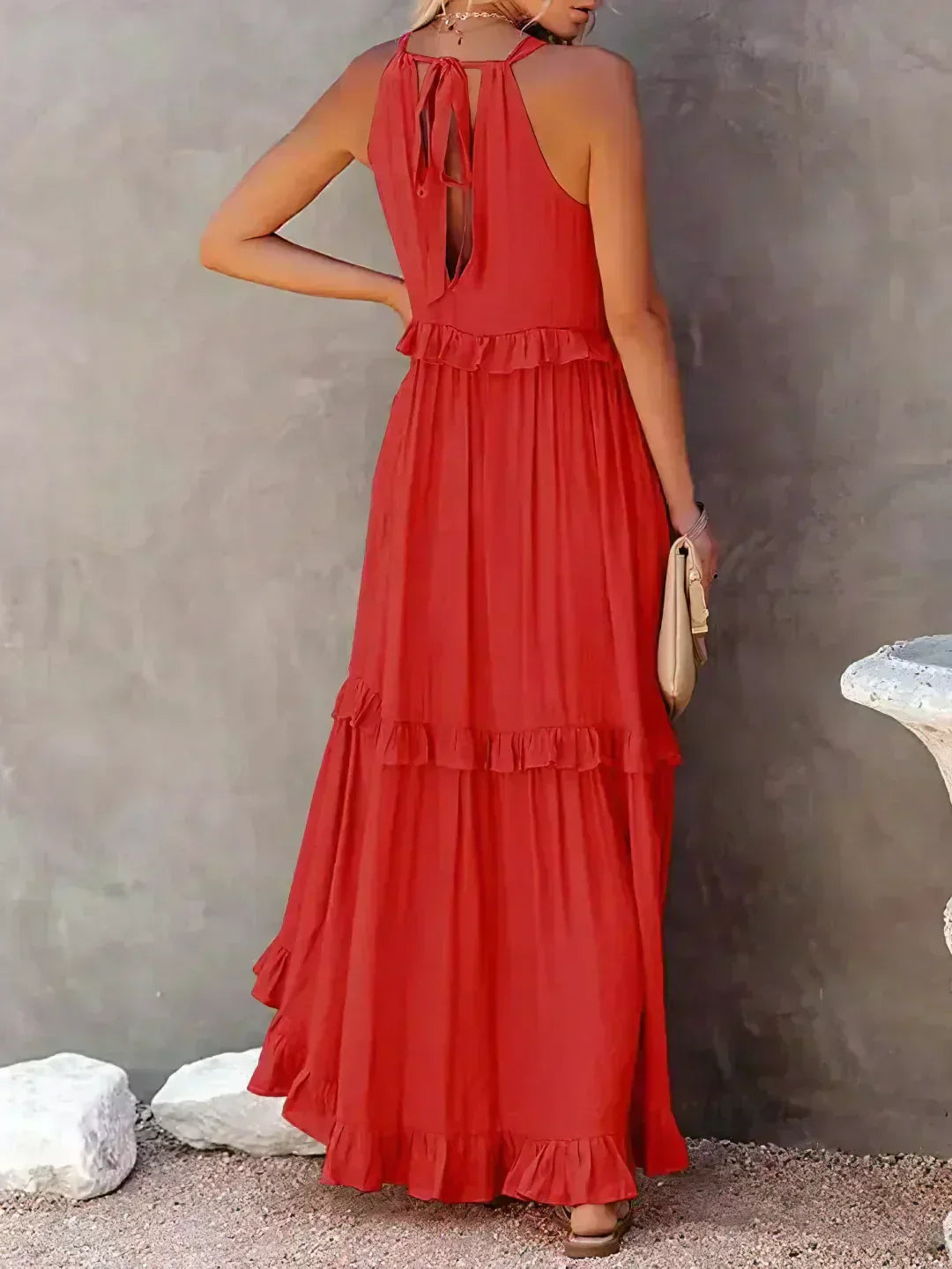 Landry - Abito senza maniche con volant chic