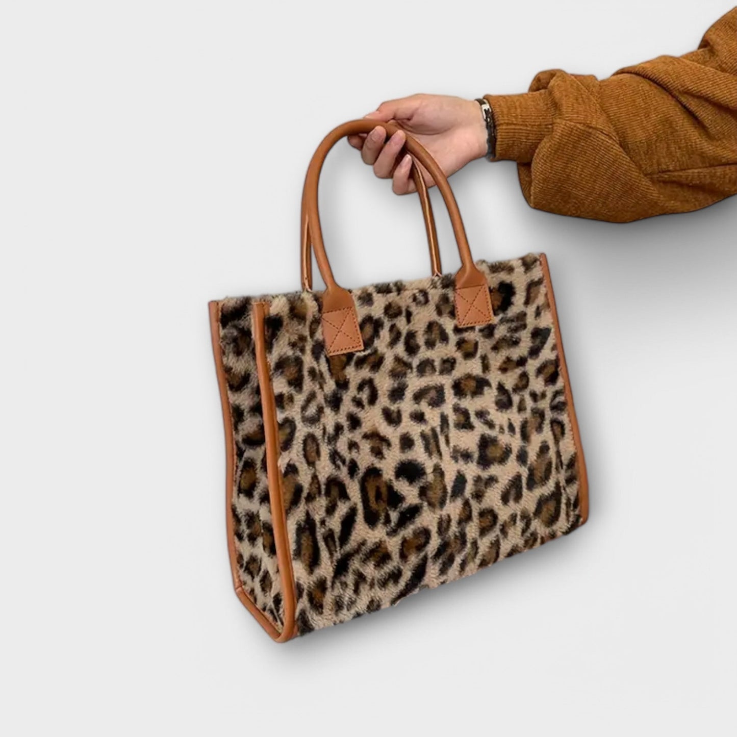 Borsa di Peluche con Stampa leopardata Chic