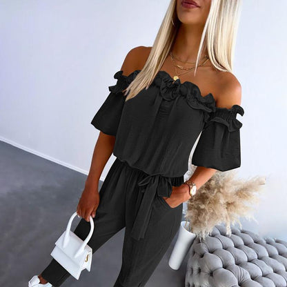 MIA – TUTA ROMANTICO CON VOLANT OFF-SHOULDER