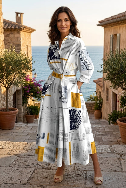 Abito lungo Tipo Cartera Elegante con Collo - Chic e Senza tempo