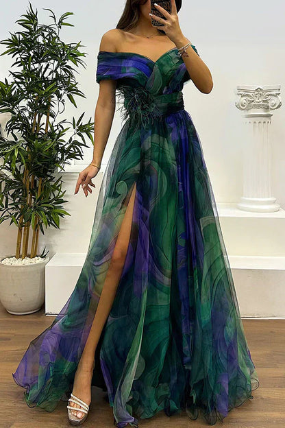 Aurora | Impresionante Abito maxi Off-Shoulder
