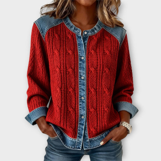 Camicia con bottoni con Finitura in Denim