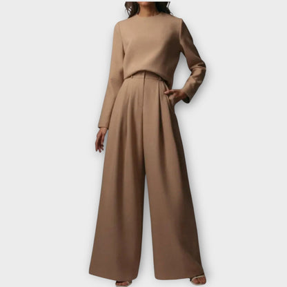 Set Elegante di Due pezzi con Pantaloni Amplios