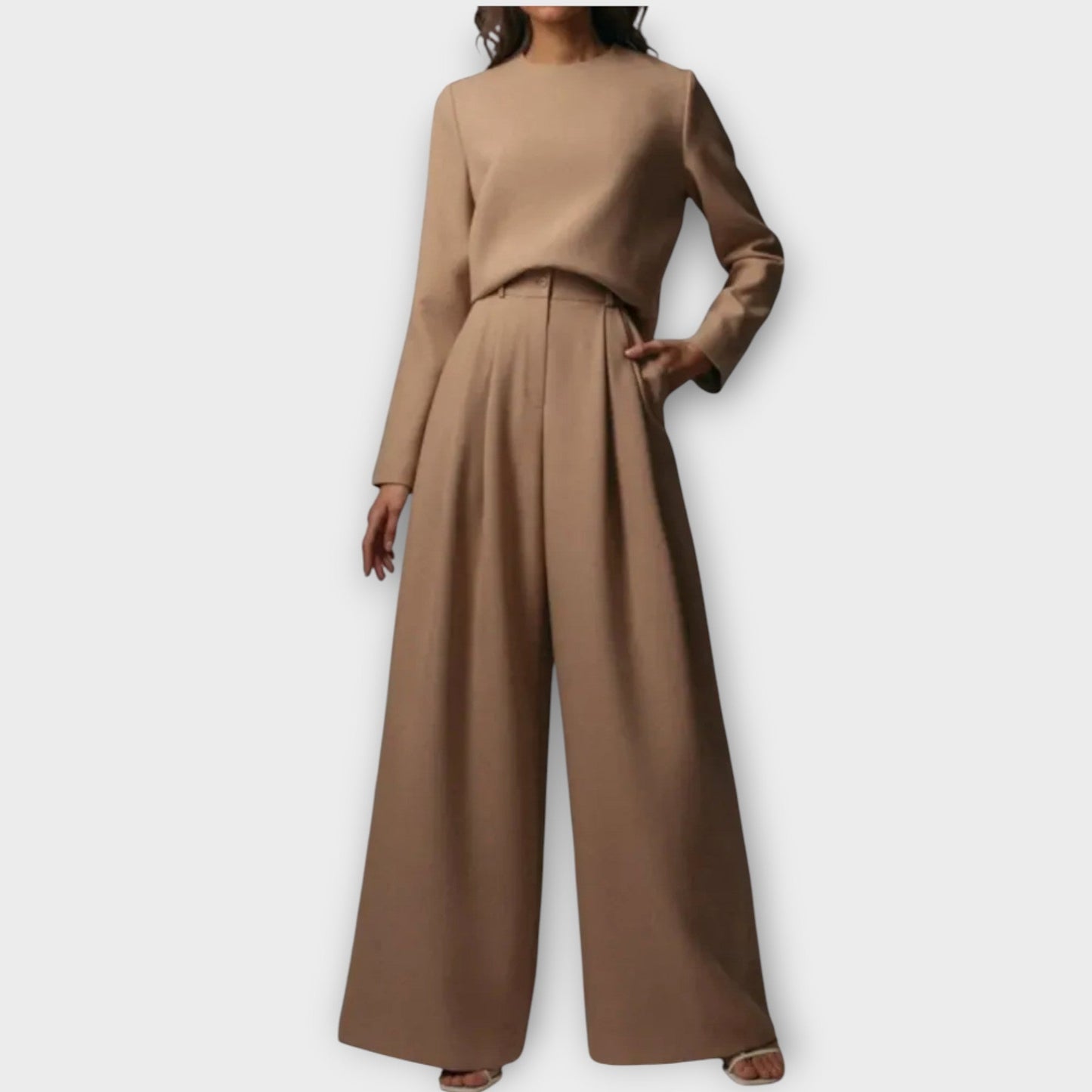 Set Elegante di Due pezzi con Pantaloni Amplios