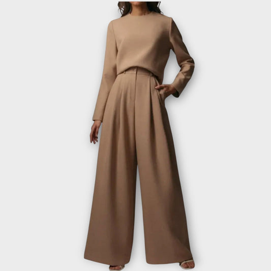 Set Elegante di Due pezzi con Pantaloni Amplios