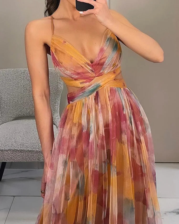 Abito di Impresión Elegante con Collo Halter di Sophia