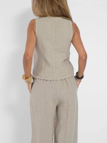 Jessica - Set di Gilet Abotonado e Pantaloni a gamba larga