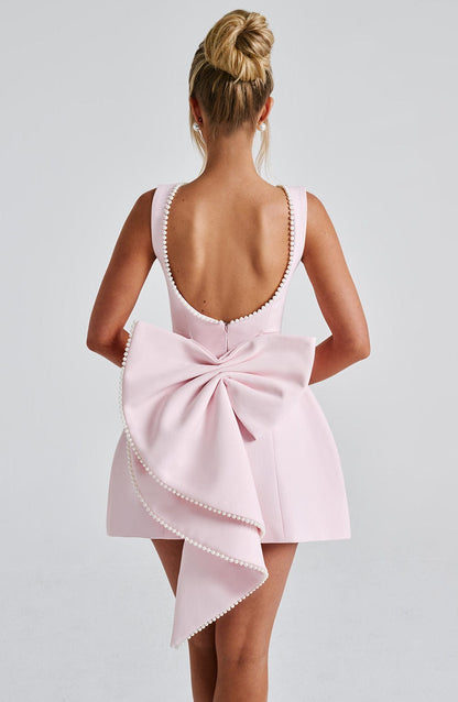 Hollis - Mini Abito Elegante con Fiocco di Perlas