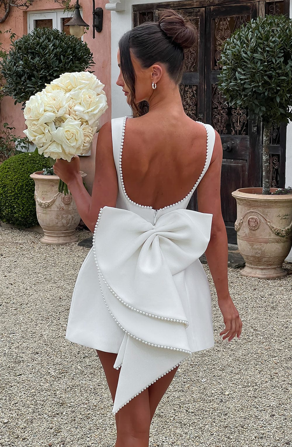 Hollis - Mini Abito Elegante con Fiocco di Perlas