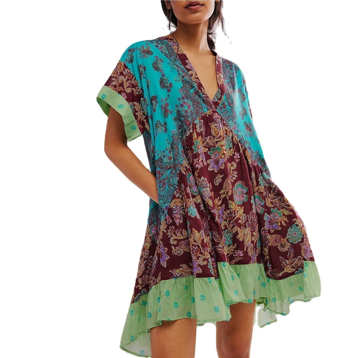 Abito Boho Collo a V - Eleganza Senza tempo