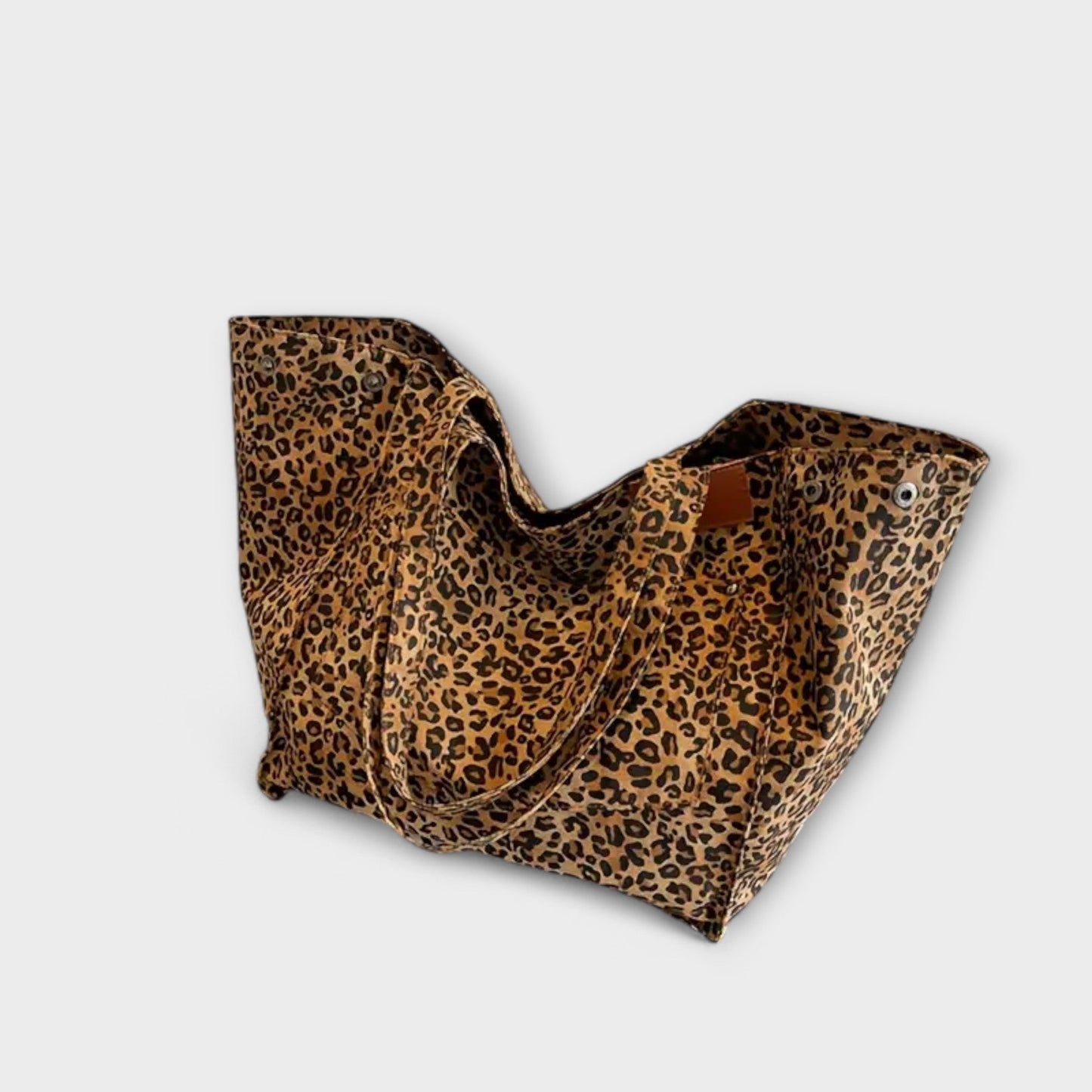 BORSA A SPALLA di Tela con Stampa leopardata Elegante