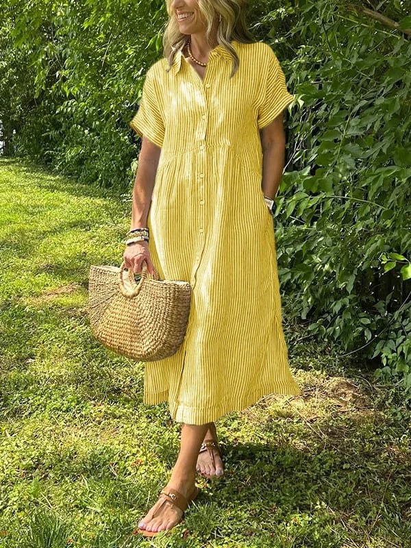 CLAIRE – ABITO CHEMISIER A RIGHE SENZA SFORZO