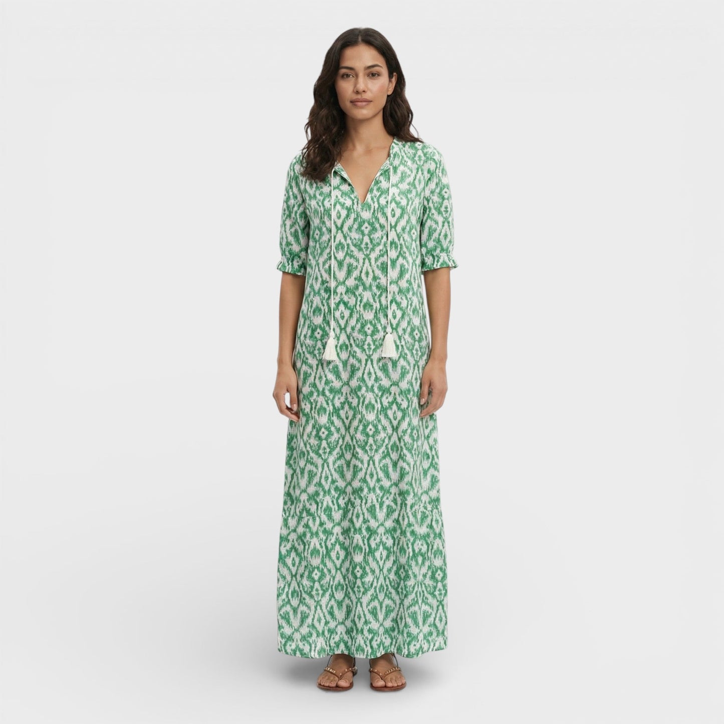 Abito maxi Boho Scollo Pico