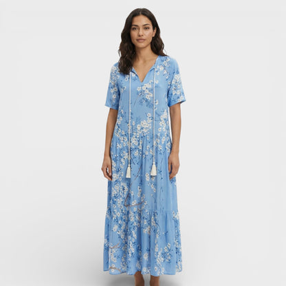 Abito maxi Boho Scollo Pico