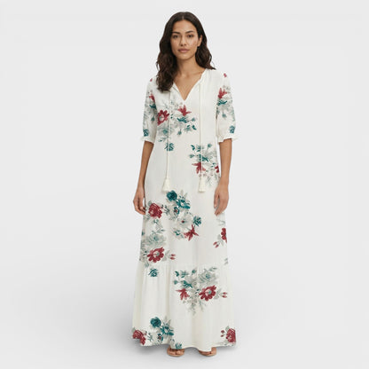 Abito maxi Boho Scollo Pico