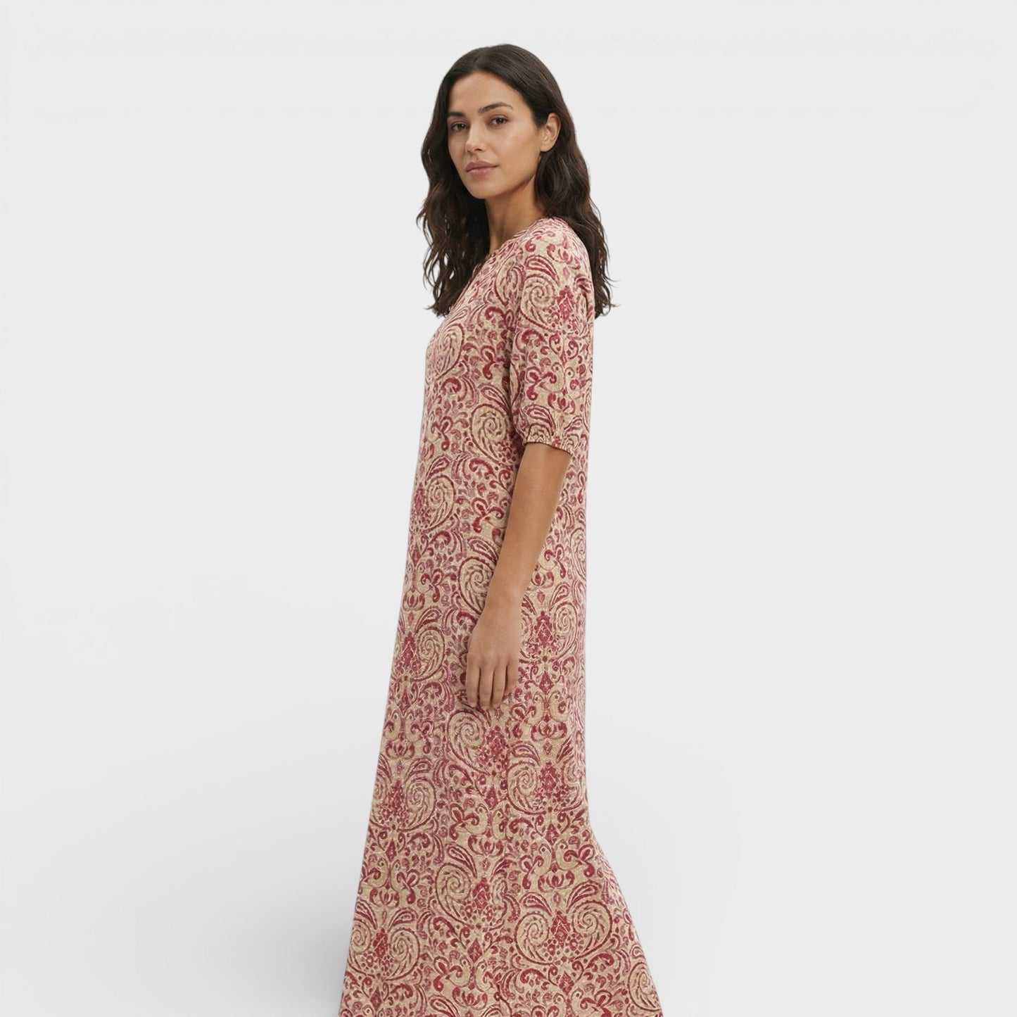 Abito maxi Boho Scollo Pico