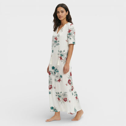 Abito maxi Boho Scollo Pico