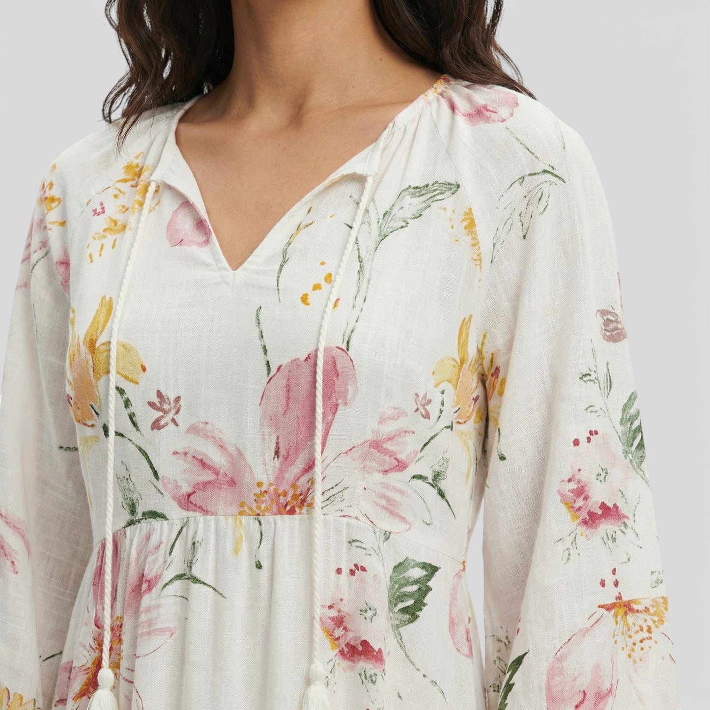 Abito maxi Boho Scollo Pico