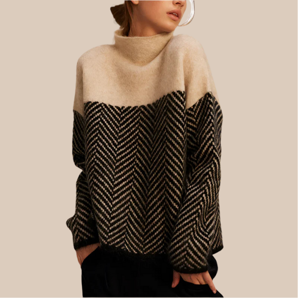 Aurora - Maglione a collo alto in maglia