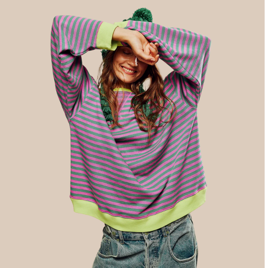 MIKAELA – MAGLIONE A RIGHE RILASSATO