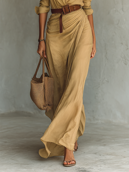 NADINE – ABITO MAXI AVVOLGENTE CON SCOLLO PROFONDO E ELEGANTE