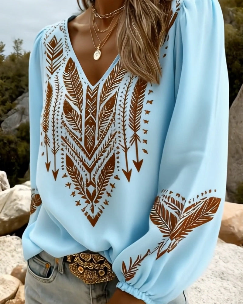 Blusa di Maniche a palloncino e Taglio morbido