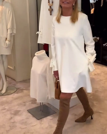 NIA – ABITO MINI CON MANICHE DI LAZO ELEGANTE