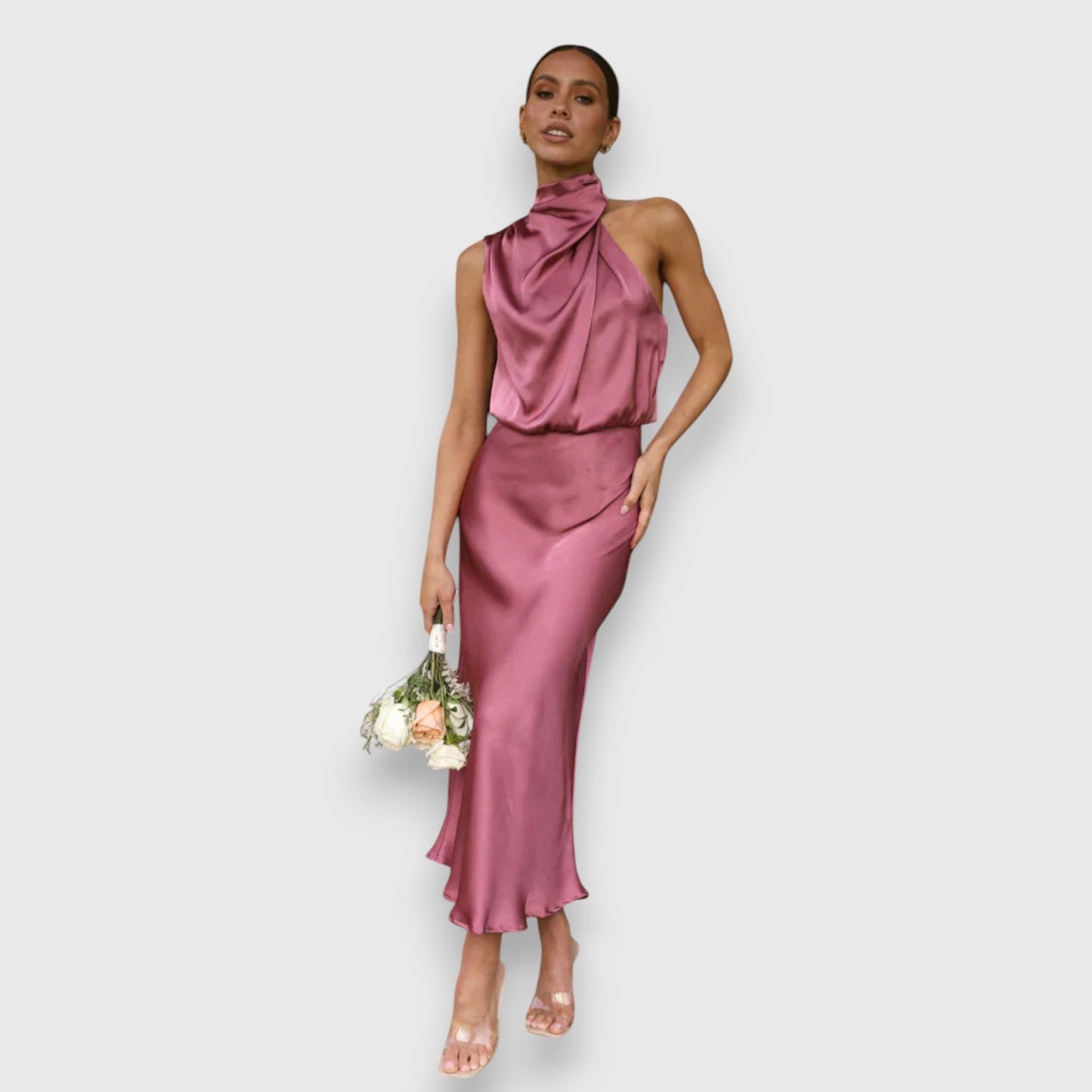 Daisy | Elegante Abito in satin con Scollo Halter