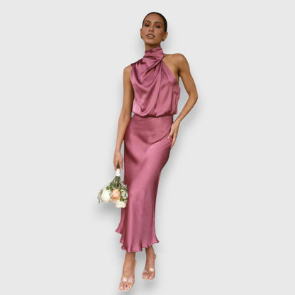 Daisy | Elegante Abito in satin con Scollo Halter
