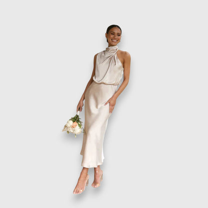 Daisy | Elegante Abito in satin con Scollo Halter
