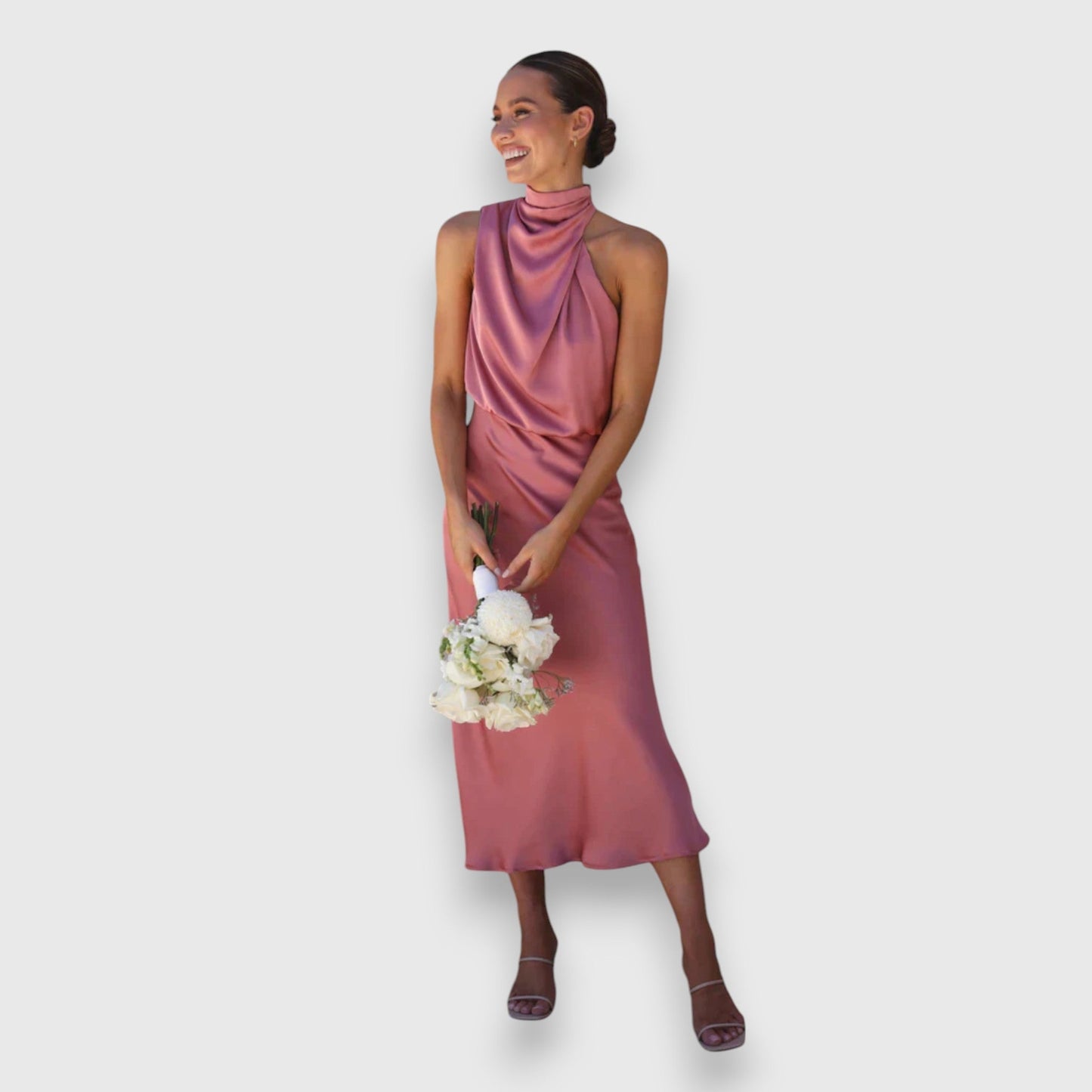 Daisy | Elegante Abito di Satin con Collo Halter