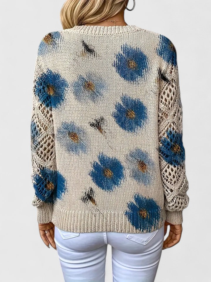 CHARLIE – MAGLIONE DI PUNTO CON FASCINO FLOREALE