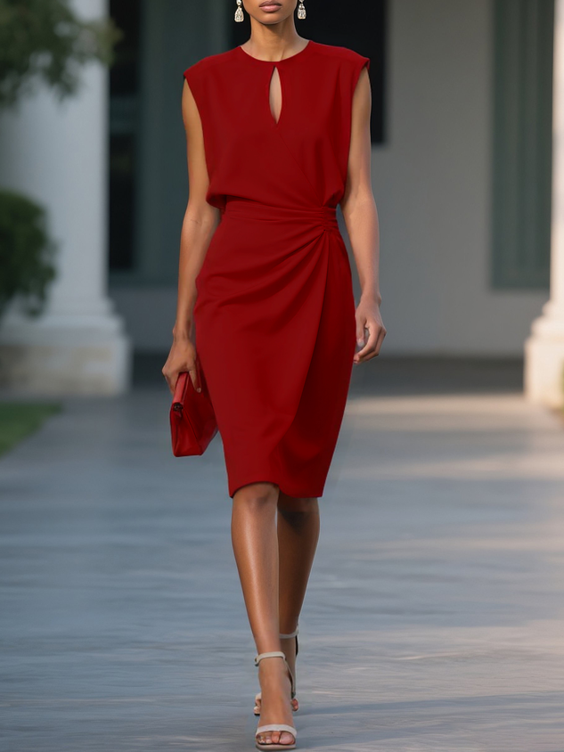ELLE – ABITO DI COCTEL ELEGANTE CON FRUNCE