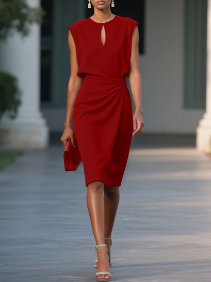 ELLE – ABITO DI COCTEL ELEGANTE CON FRUNCE