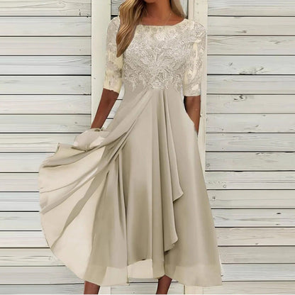 Taryn® | Abito Midi di Pizzo Elegante