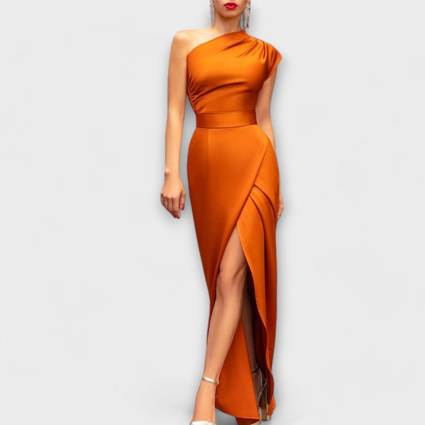 Axa - Elegante Abito Maxi Asimmetrico di Noche