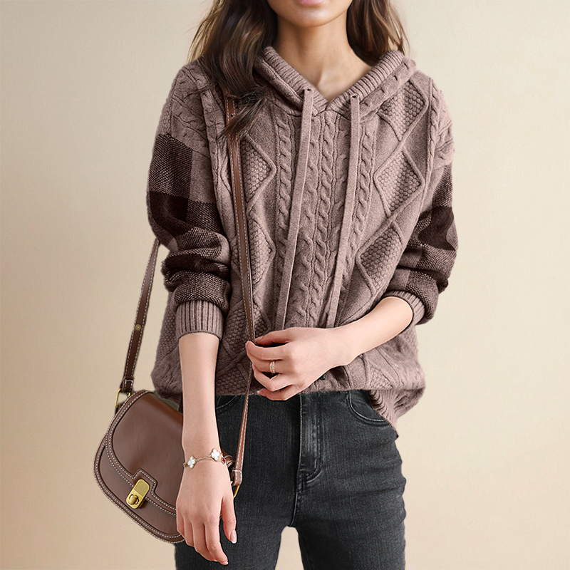 Emily | Maglione con cappuccio in maglia Trenzado