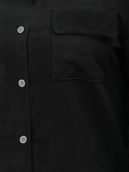 Athena - Camicia di Cotone con Tasche Frontali