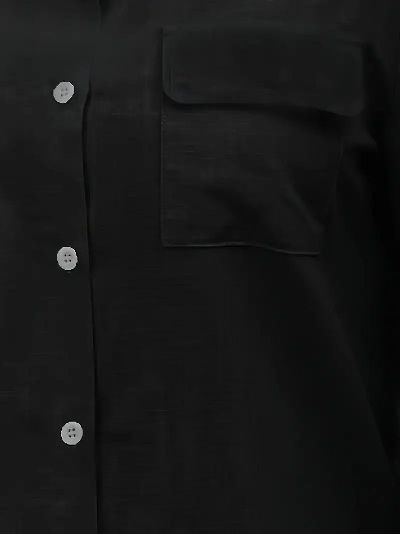 Athena - Camicia di Cotone con Tasche Frontali