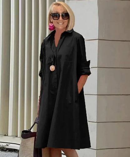 Vireya - Abito midi con Collo di Camicia e Tasca