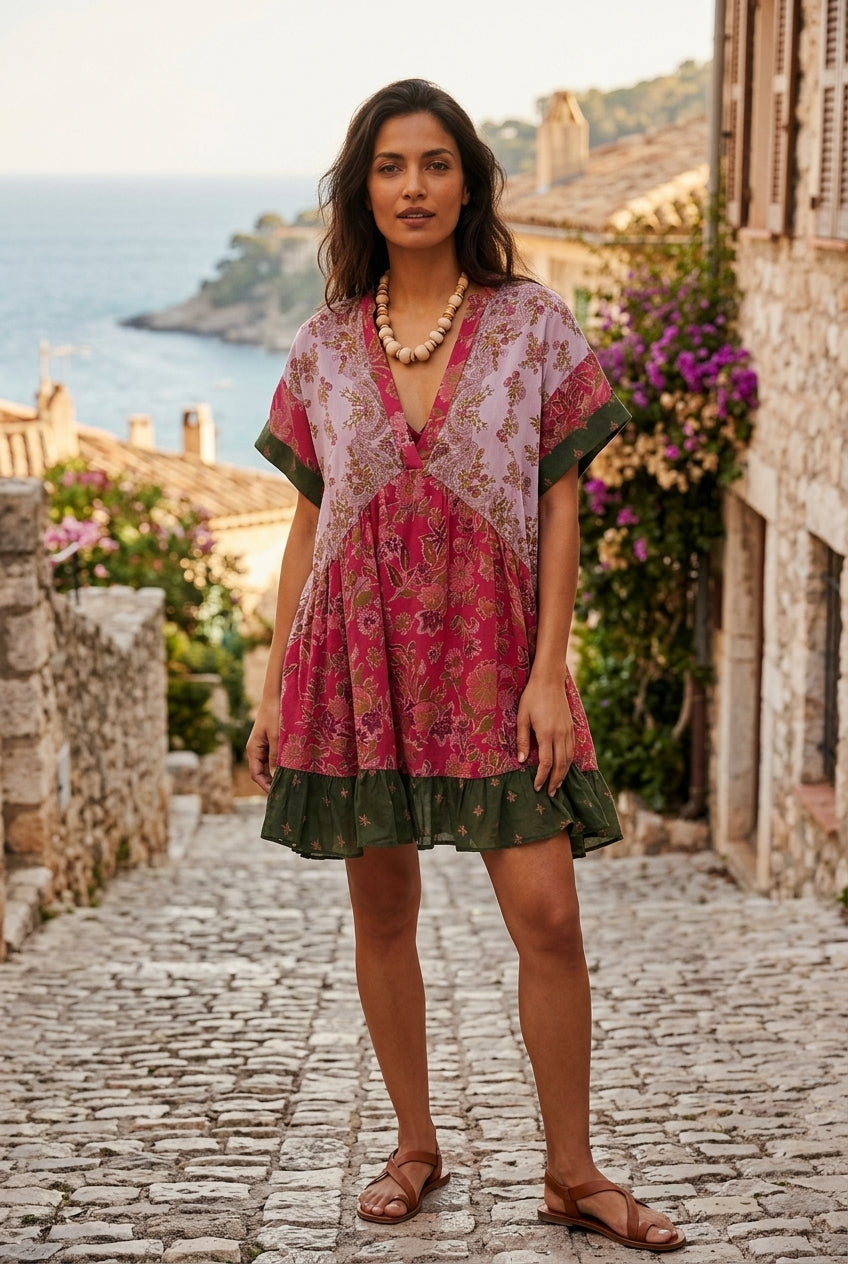 Abito Boho Collo a V - Eleganza Senza tempo