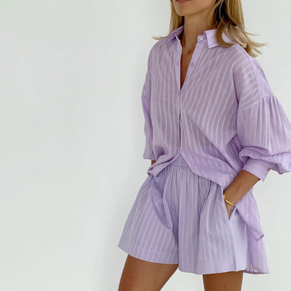 Yselia - Set di Camicia Abotonada e shorts