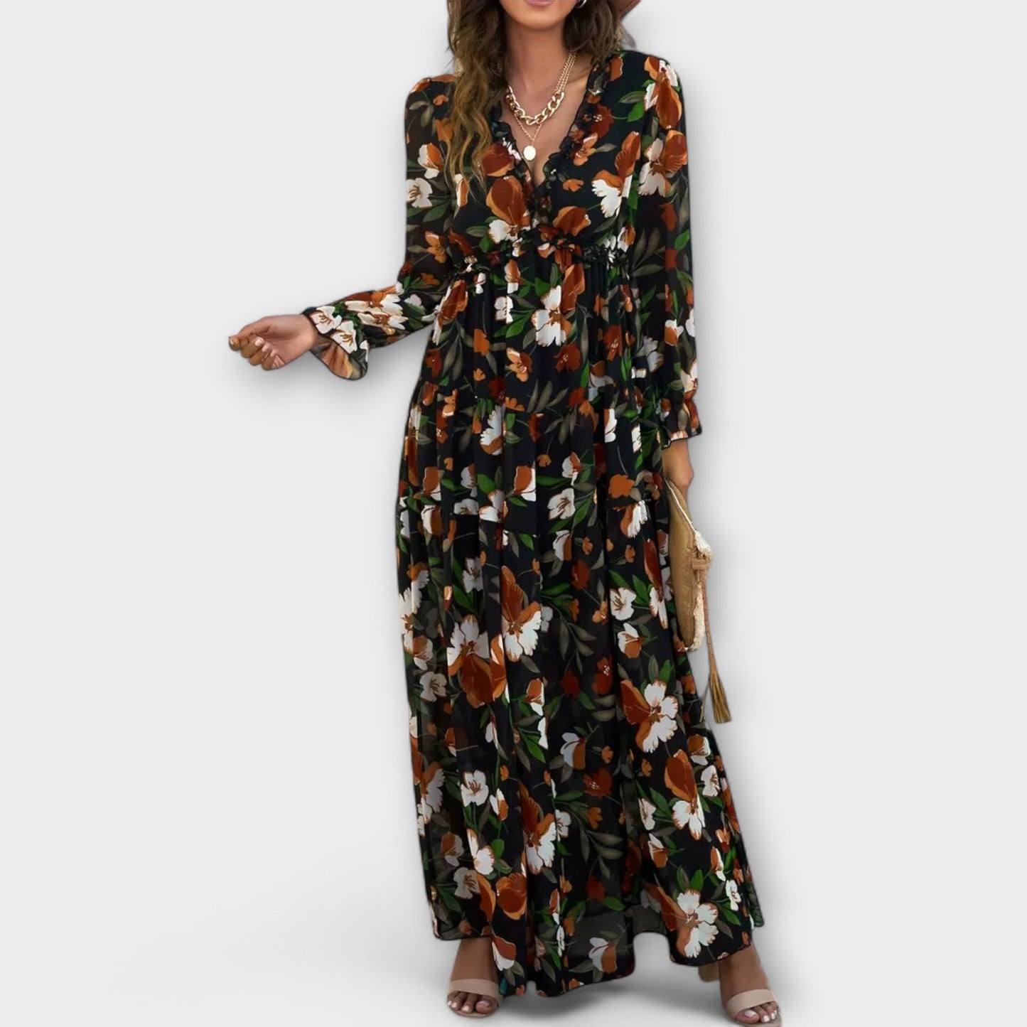 Juno - Elegante Abito Maxi Floreale