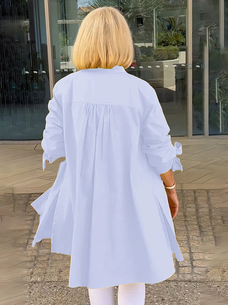 Elliora - Shacket in cotone con schiena arricciata