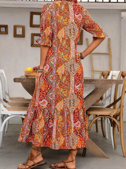 Mevelyn - Abito Bohemio di Paisley con Borlas e Cinta